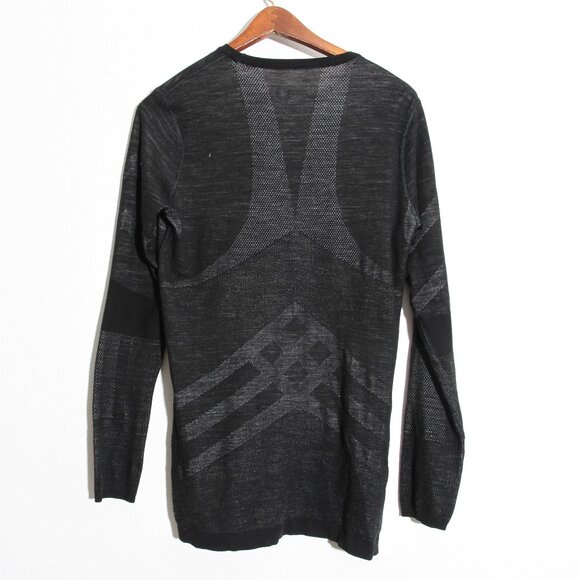 Smartwool Intraknit Thermal Merino Wool Base Layer Crew Long Sleeve Black White - Picture 10 of 16